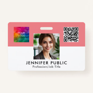 De Naam van de werknemersfoto hier QR Code Busines Badge