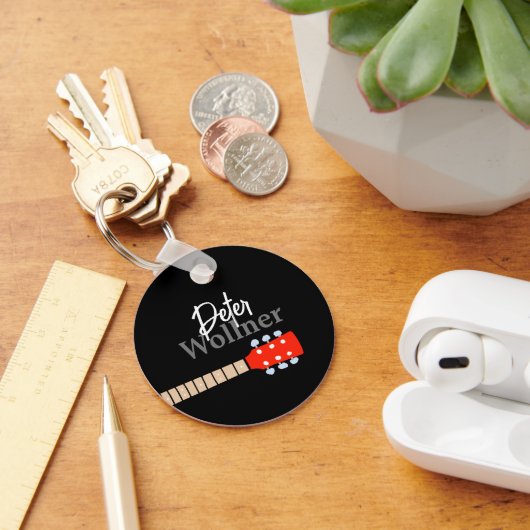 De naam van Guitar Player Blk Sleutelhanger (Bureau)