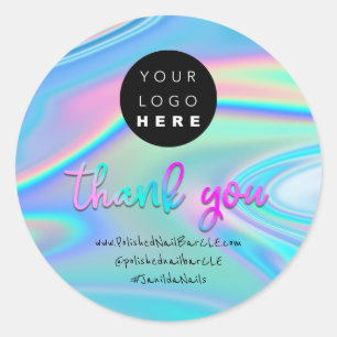 De Naam van het Bedrijf van de logo Dank u het Win Ronde Sticker