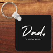 De naam van het Modern Dad Script Kind Sleutelhanger (Voorkant)