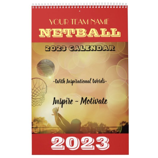 De Naam van het Team van de douane 2023 Netball Ka Kalender (Hoes)