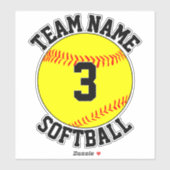 De Naam van het Team van Softball en het Aantal va Sticker (Vel)