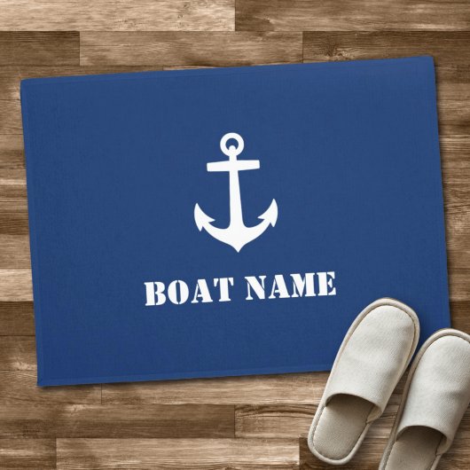De naam van je boot Anchor Navy Blue Deurmat