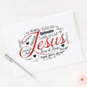 De naam van Jezus Ovale Sticker (Envelop)