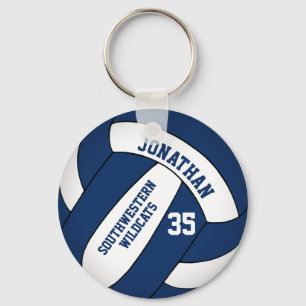 de naam volleybal van het team van blauwe blanke j sleutelhanger