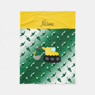 De naambackhoe van de douane het groene bord van fleece deken