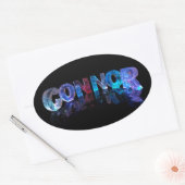 De naambalk in 3D-lichten Ovale Sticker (Envelop)