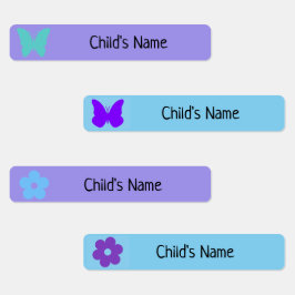 De naametiketten van kinderen voor school/waterbew labels