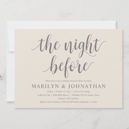 De nacht ervoor, de moderne repetitie van de bruil kaart (Voorkant)