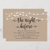 De nacht ervoor, Rustic Kraft repetitie Dinner Kaart (Voorkant / Achterkant)