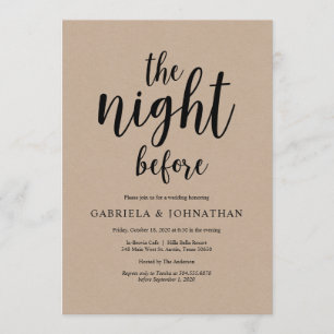 De nacht ervoor, Rustic Wedding Rehearsal Dinner Kaart
