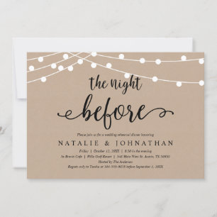 De nacht ervoor, Rustic Wedding Rehearsal Dinner Kaart