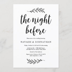 De nacht ervoor, Rustic Wedding Rehearsal Dinner Kaart