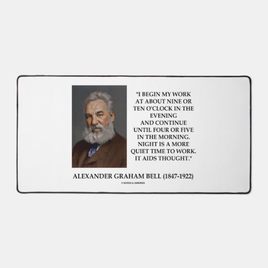 De nacht is een rustiger tijd om Graham Bell Qte t Bureaumat (Voorkant)
