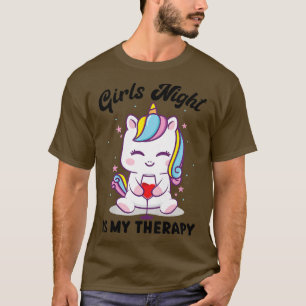 De nacht van de meisjes is mijn therapie-eenhoorn- t-shirt