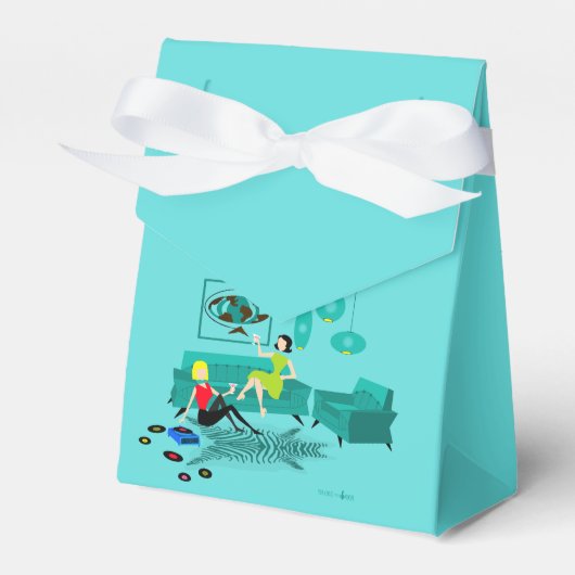 De nacht van het meisje van de persoonlijke Retro Bedankdoosjes (Voorkant Zijde)