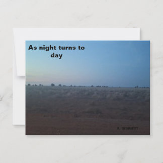 De nacht verandert in de dag briefkaart