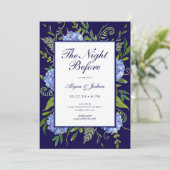 De nacht voor Blue Hydrangea QR-code Kaart (Staand voorkant)