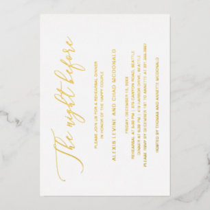 De nacht voor de moderne repetitie folie uitnodiging