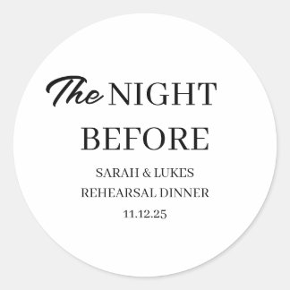 De Nacht Voor De Proefbruiloft Favor Welkom  Ronde Sticker