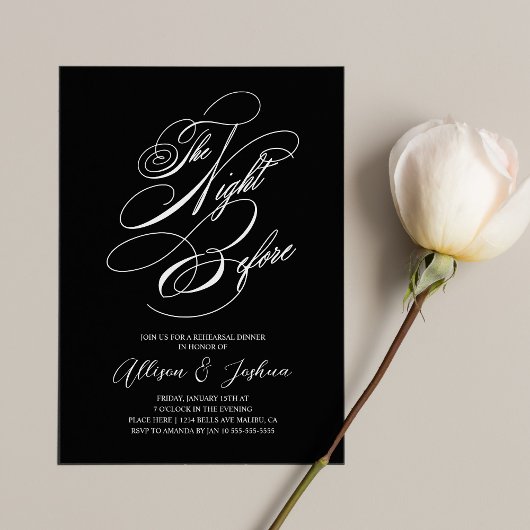 De nacht voor de repetitie van de bruiloft kaart