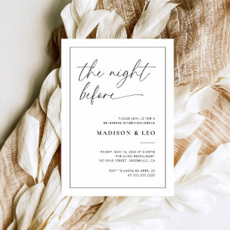 De nacht voor de repetitie van het diner kaart