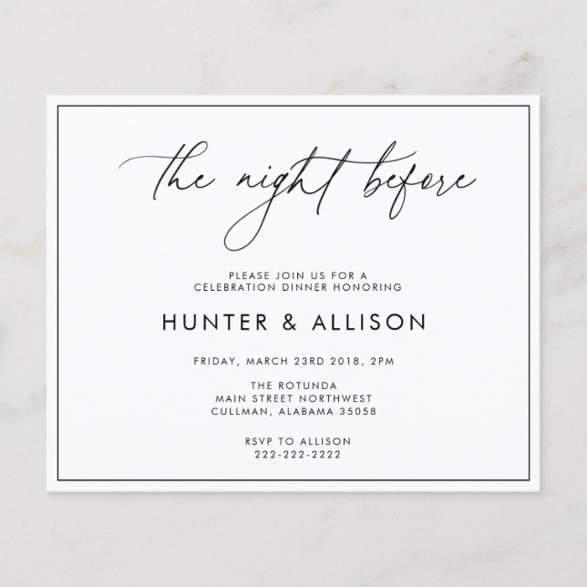 De nacht voor de uitnodiging (Voorkant)