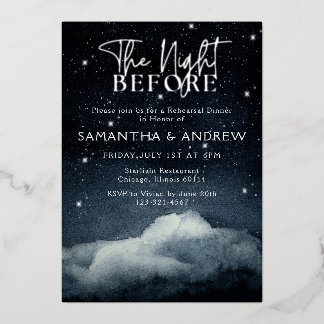 De nacht voor het repetitief eten folie uitnodiging