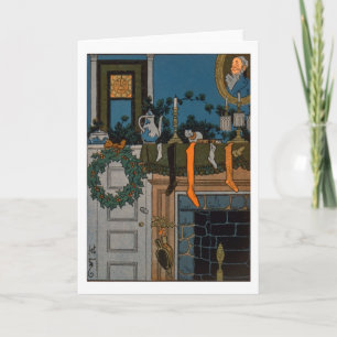 De nacht vóór Kerstmis door Denlow, 1903 (kleur Feestdagen Kaart