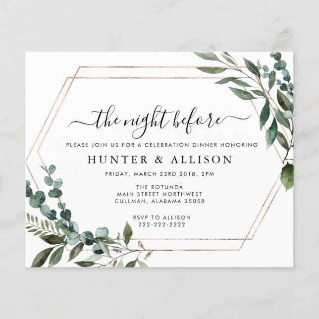 De nacht voor | Uitnodiging (Voorkant)