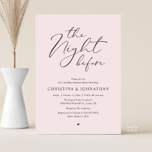 “De Nacht Vooraf” Blush Whisper Oefenavondmaal Kaart