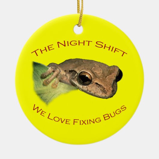 De nachtverschuiving keramisch ornament (Voorkant)