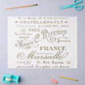 De namen van de Franse Stad richten Typografie Dec Tissuepapier (Craft)