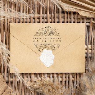 De namen van de paar sparen de Datum   Elegant bot Rubberstempel