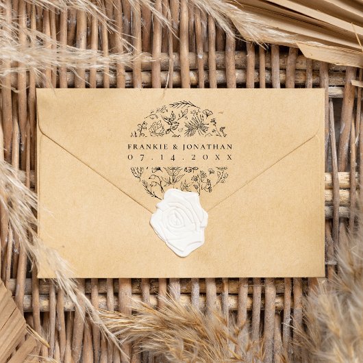 De namen van de paar sparen de Datum | Elegant bot Rubberstempel