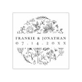 De namen van de paar sparen de Datum | Elegant bot Rubberstempel (Afrduk)