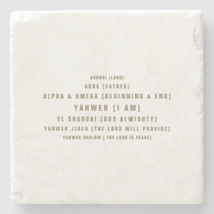 De namen van God Typography Christelijk Gold Stenen Onderzetter