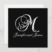 De Namen van het Monogram M van de Uitnodiging van (Voorkant / Achterkant)