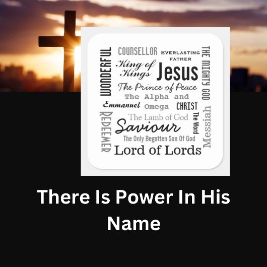 De namen van Jezus Manuscript Tekst Vierkante Sticker