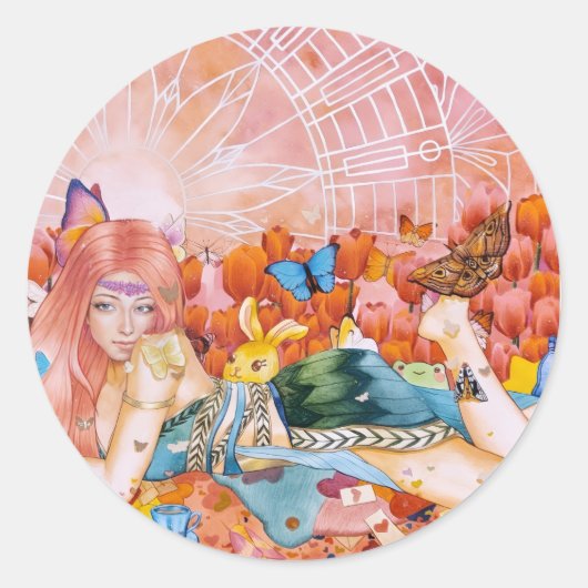 De namiddag ronde sticker (Voorkant)