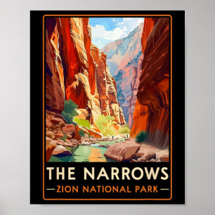 De Narrows Zion National Park Wandelroute Natuur B Poster
