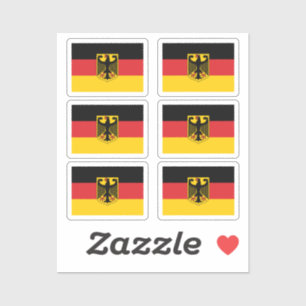 De nationale vlag van Duitsland pack van 6 Sticker