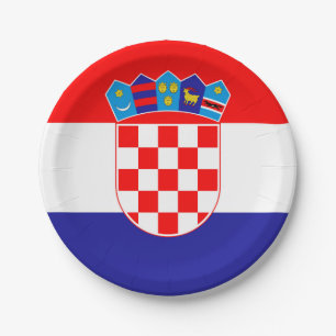 De nationale vlag van Kroatië Zastava Hrvatske Papieren Bordje
