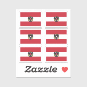 De nationale vlag van Oostenrijk pack van 6 Sticker