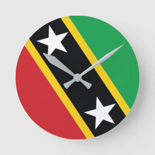 De nationale vlag van St Kitts en Nevis Ronde Klok