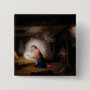 De nationaliteit van Christus (door Vladimir Borov Vierkante Button 5,1 Cm