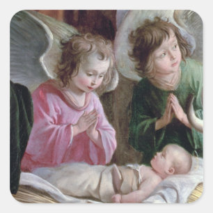 De nationaliteit van de Buxtehude Altar, 1400-10 Vierkante Sticker