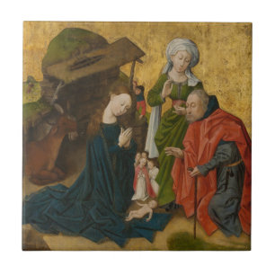 De nativiteit, ongeveer 1460 tegeltje