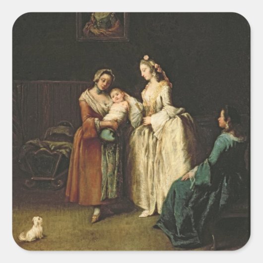 De natte zuster vierkante sticker (Voorkant)