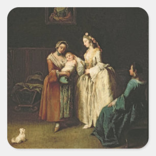 De natte zuster vierkante sticker